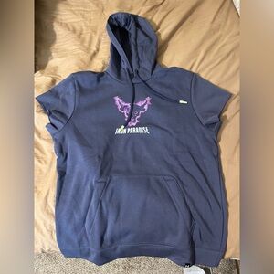 Project Rock Size Large Purple Men’s Fleece Short Sleeve Workout Top